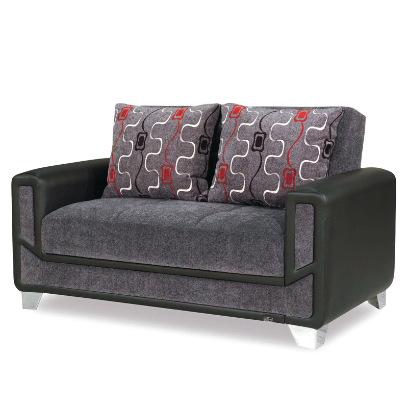 Causeuse convertible rembourrée avec rangement, fauteuils pour le salon, Gris