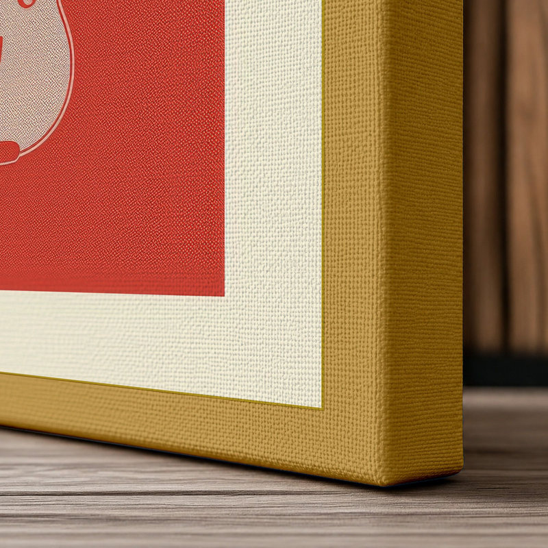 Violin in Red Minimalist - Wrapped Canvas, 18x12 - 45.7 x 30.5 cm, Ochre Border