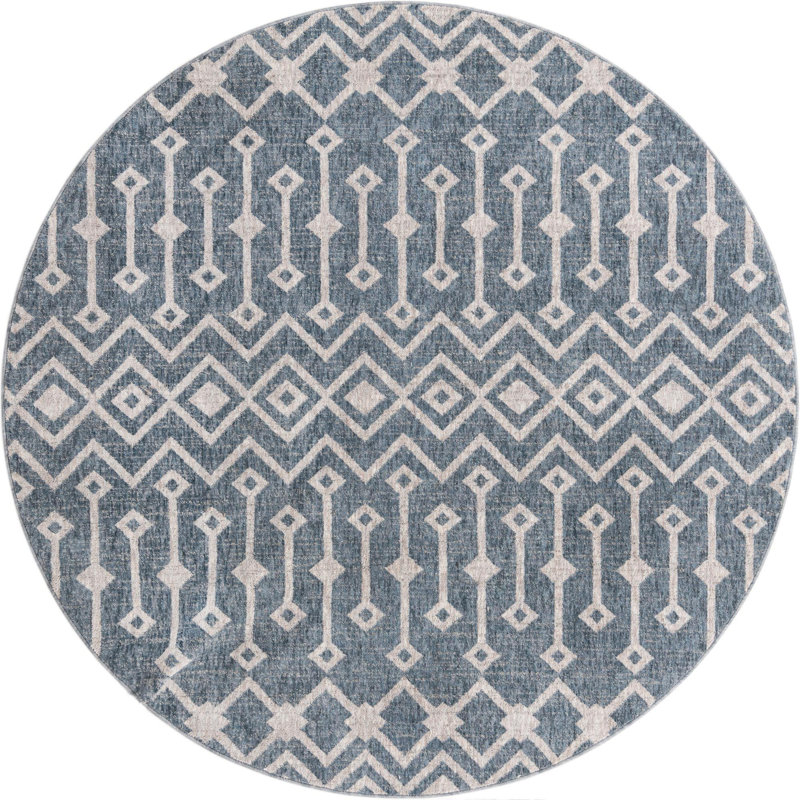 Abstract Indoor Rug, Round 7'