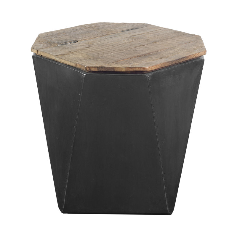 Bahena Solid Wood Top End Table, Black
