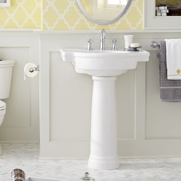 American Standard Retrospect White Ceramic U-Shaped Console Bathroom Sink  with Overflow & Reviews