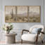 «Warm Desert Cactus Mountain View», images de salon, impression sur toile encadrée, 3 pièces-132209837-132209838