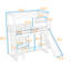 Lit mezzanine simple avec garde-robe, glissade, lumières DEL et tablettes de rangement