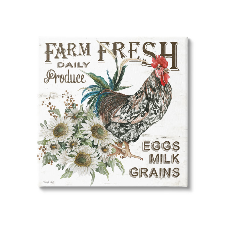«Farm Fresh Country Hen On Wood» par Cindy Jacobs, impression, H 30 po x l 30 po x P 1,5 po