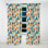 Rideau obscurcissant géométrique abstrait turquoise et futuriste turquoise - 1 panneau