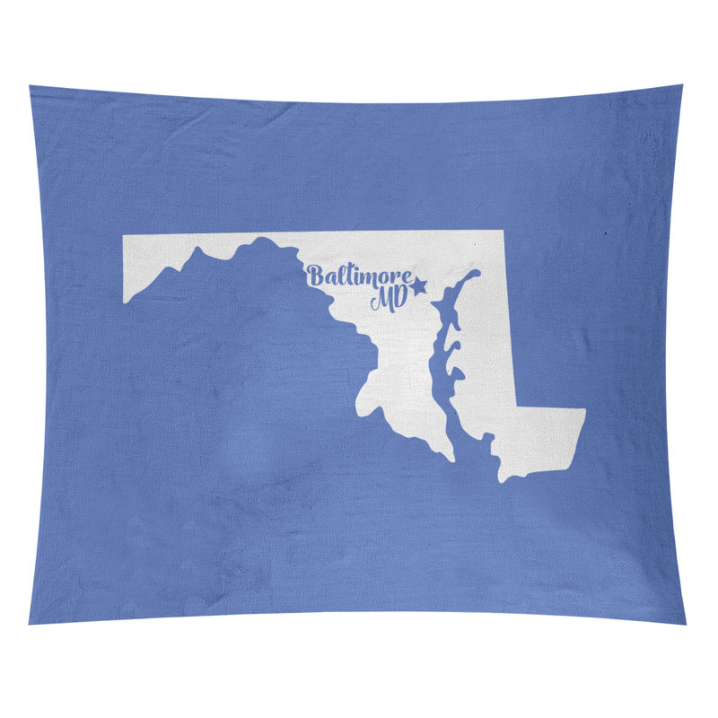 Tapisserie de Baltimore, Maryland, H 27,5 po x l 37,5 po, Bleu