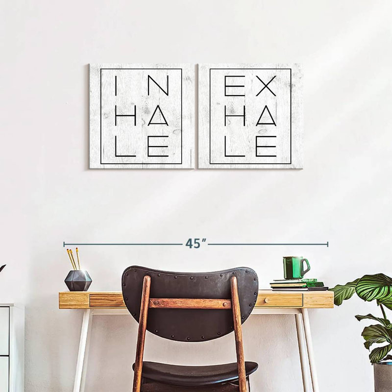 Reproduction d'art sur toile Zen Inhale Exhale, H 18 po x l 37 po x P 1,25 po