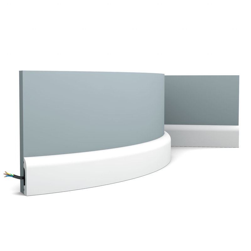 Flexible White Polyurethane Baseboard Moulding 78"