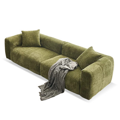 Coussin en velours vert