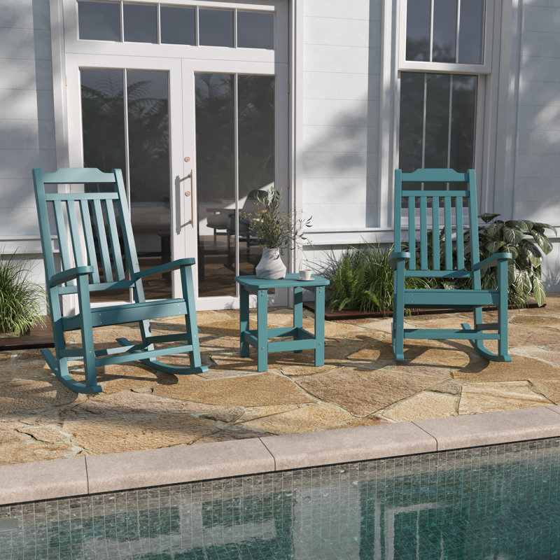Chaise berçante, Bleu sarcelle