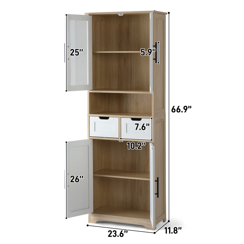 Buffet en chêne 4 portes et 2 tiroirs