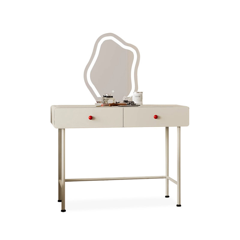 Coiffeuse de maquillage avec miroir lumineux, 2 tiroirs