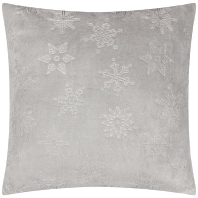 Snowflakes Grey Square Throw
