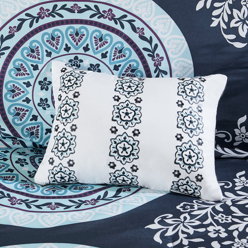 Édredon avec draps pour lit double - Texture bleu marine
