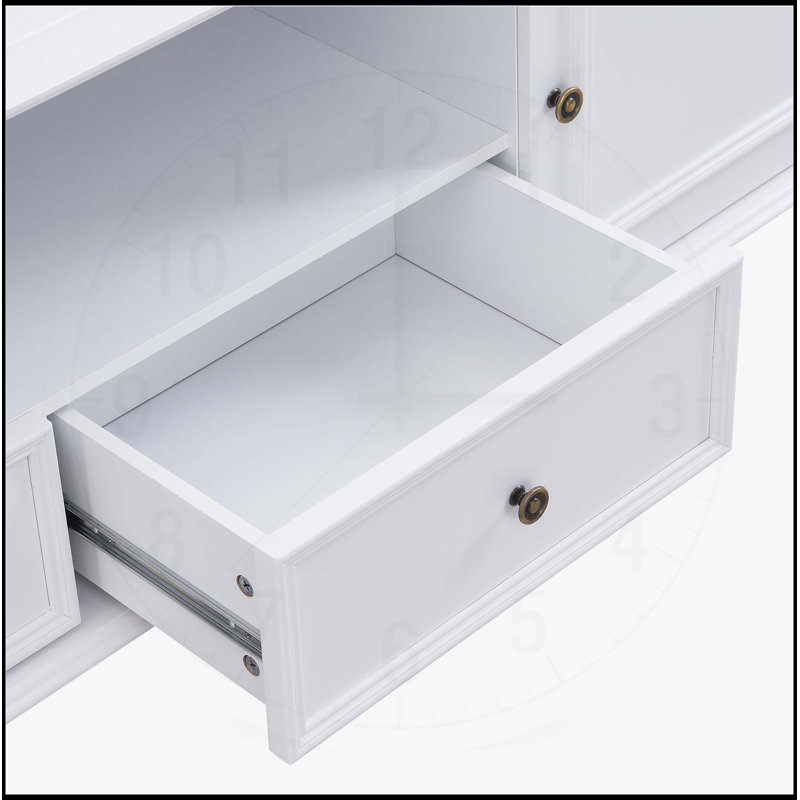 Meuble télé 70,9 po pour téléviseur de 80 po ou moins, centre de divertissement avec compartiment ouvert et rangement