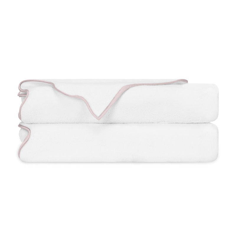 Antalya Turkish Cotton Bath Towel, White/Incenso Lavender, 2 Pack - Bath Tower
