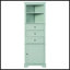 Grande armoire triangulaire verte avec 3 tiroirs et tablettes réglables-835572259