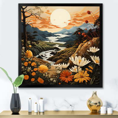 «Bold Botanical Mountain Landscape», impression sur toile