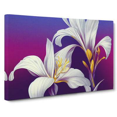 Glowing Iris Flowers - Wrapped Canvas