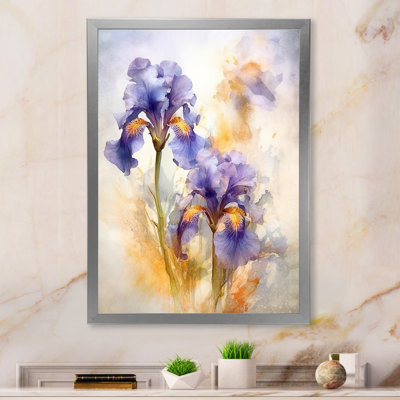 Impression mauve et jaune mauve d'iris sur toile