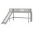 Wooden Twin Size Low Loft Bed With Guardrails, Slide And Ladder-1946369010