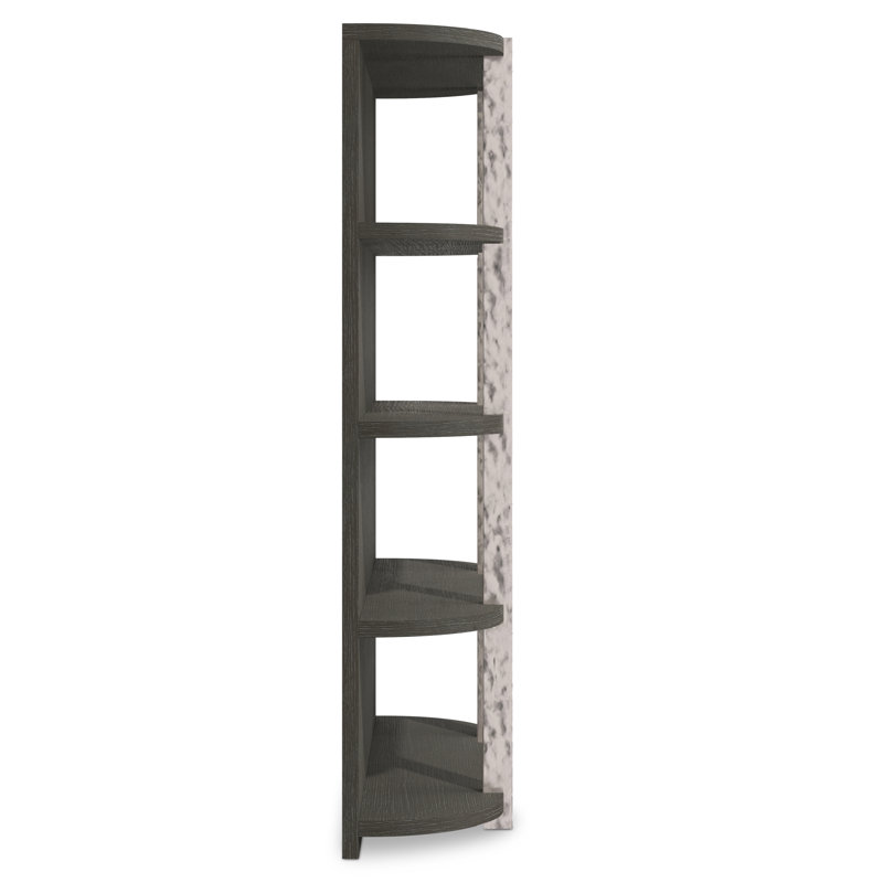 Gray Metal and Wood Modern Etagere Bookcase