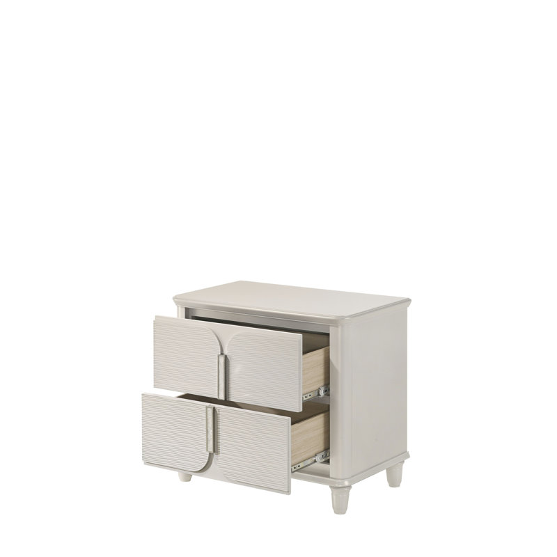Table de chevet à finition perle blanche - beaucoup d'espace pour la table de rangement Essentials
