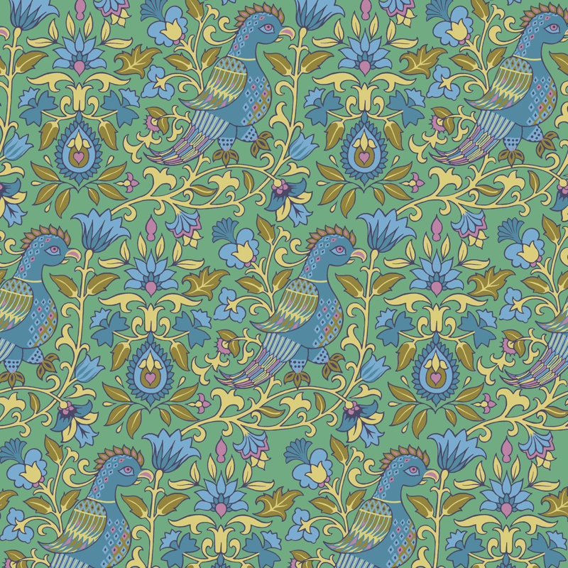 Floral Wallpaper Roll, Jade