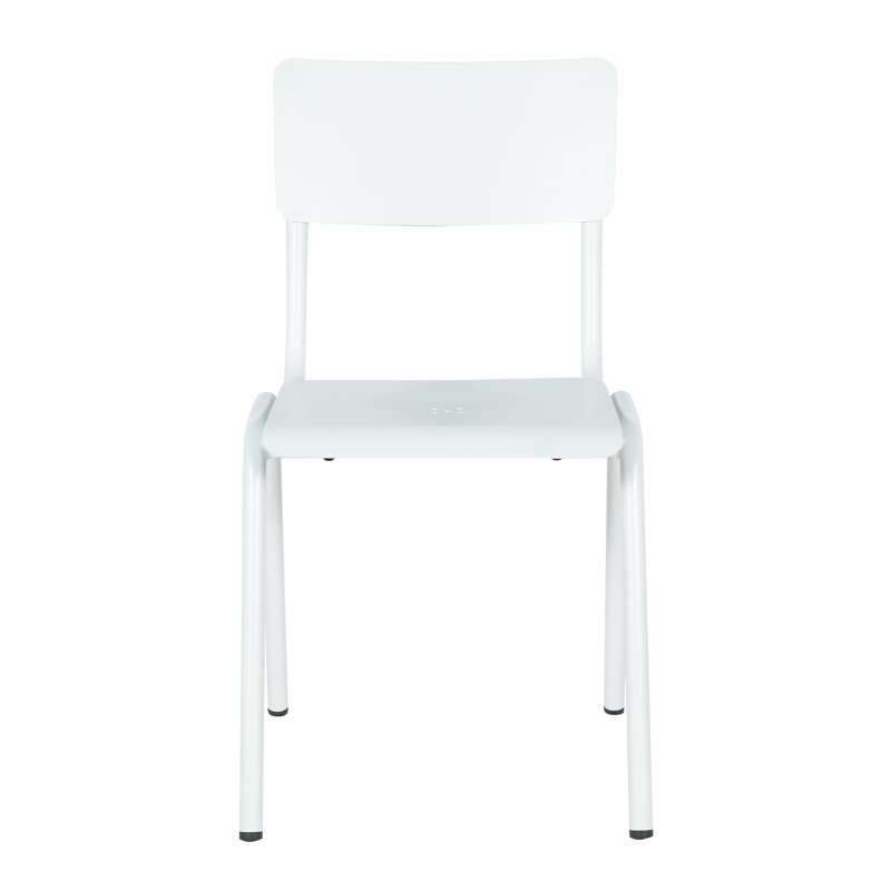 Chaise d'appoint empilable pour patio, Blanc givré