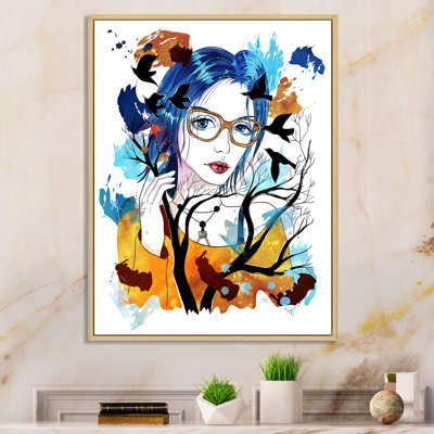 Grunge Girl And Nature Portrait " Grunge Girl And Nature Portrait " Painting Print