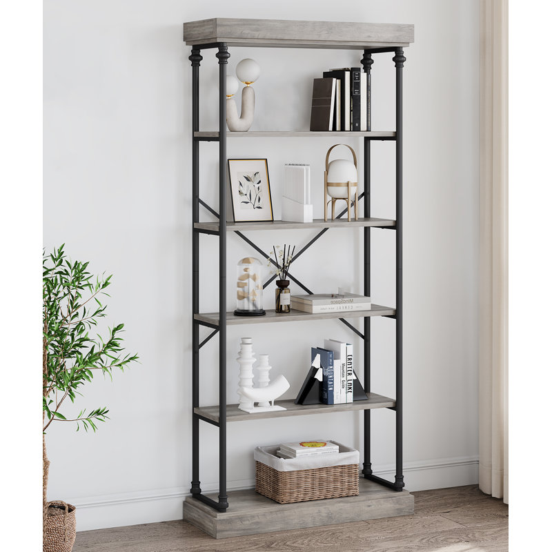 Johntrell Bookcase, Grey/Black