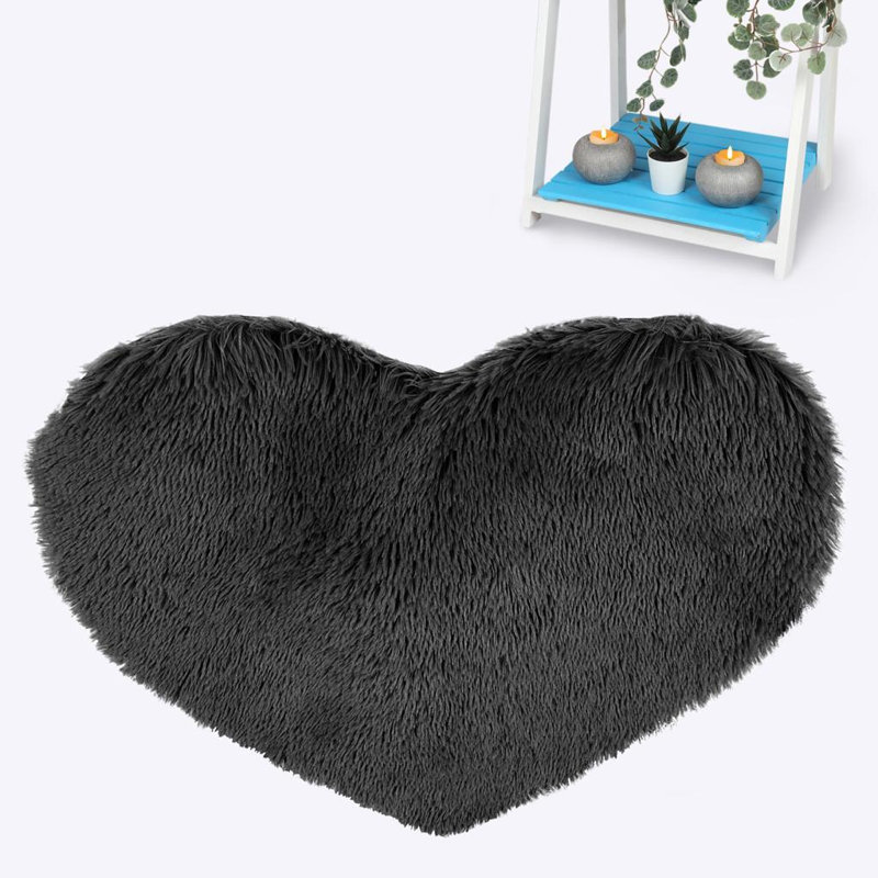 Trung Solid Colour Faux Fur 65cm X 65cm Area Rug
