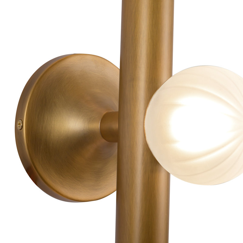 Martinez 3 - Light LED Vanity Light, Vintage Brass/Opal Glass