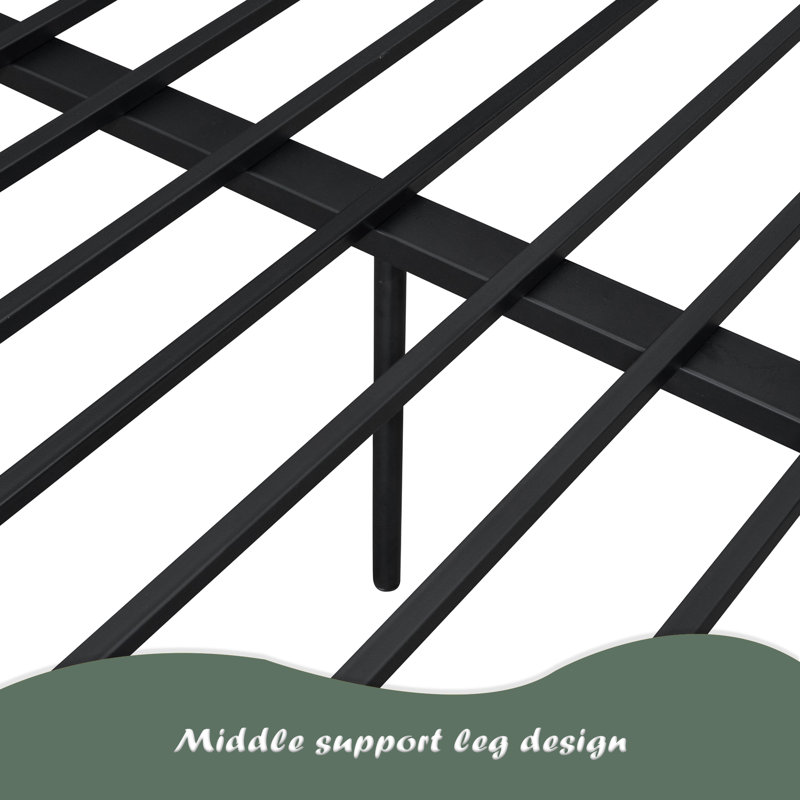 Full XL Over Queen Metal Bunk Bed, Black