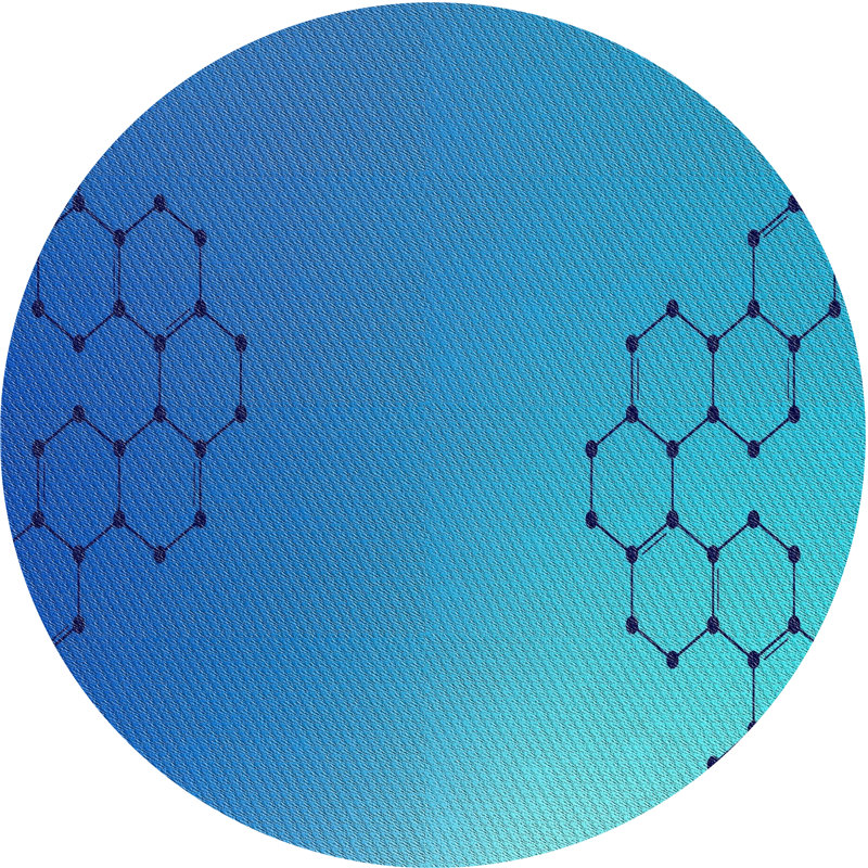 Tapis de zone bleue à motifs, Rond 5 pi