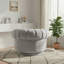 Fauteuil d'appoint pivotant à 360 ° en chenille, fauteuil demi-tonneau rond surdimensionné avec capitonnage et dossier matelassé-10533362