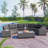 8-pieces Outdoor Wicker Round Sofa Set, Half-Moon Sectional Sets All Weather, Curved Sofa Set With Rectangular Coffee Table, PE Rattan Water-resistant and UV Protected, Movable Cushion-930410955