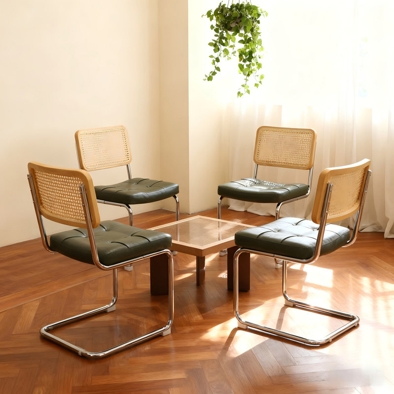Ensemble de 4 chaises de salle à manger, Vert foncé