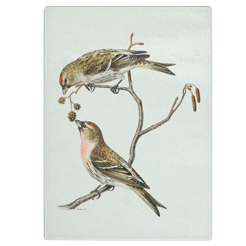 Tempered Glass Common Linnet Birds Chopping Board, 20 cm W x 28.5 cm L