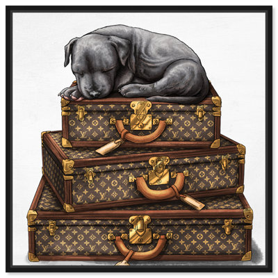 " Sleeping Pitbull Suitcase "