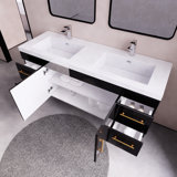 59.05'' Double Bathroom Vanity with Acrylic Top