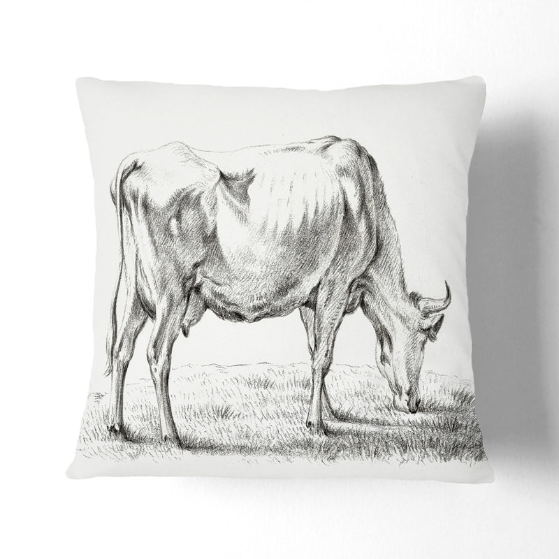 A Grazing Cow Square Throw Cushion, 40 x 40 cm