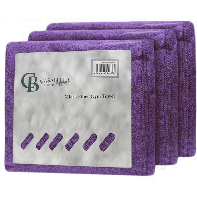 Microfiber Fast Drying Bath Towel, 3, Purple