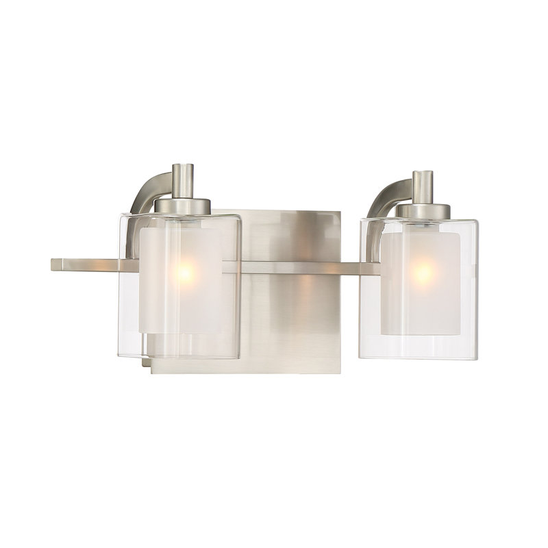 2 - Light Dimmable Vanity Light, Brushed Nickel