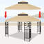 Auvent de pavillon de jardin 10 x 10 pi - Toit de terrasse à deux niveaux avec toit en kaki pour terrasse