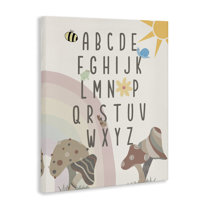 "Neutral Mushroom Alphabet", art mural par Daniela Santiago, H 48 po x l 36 po
