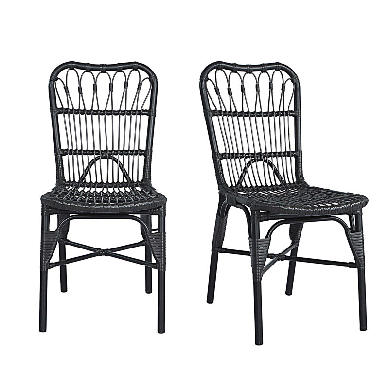 Ensemble de 2 chaises de patio, Noir