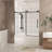 Frameless Shower Door 60 "W X 60" H, 1/4 "(6 Mm) Clear Tempered Glass, Explosion Proof Film, Stainless Steel Handle-116077777