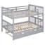 Lit superposé double au-dessus de double avec gigogne simple et échelle-gris (ancien SKU: LT000204AAE-1)