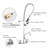Aquaterior Commercial Kitchen Faucet with Sprayer 44" Height Wall Mount Double Handle